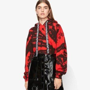 WOMENS PROENZA SCHOULER WHITE LABEL HOODIE IN RED/BLACK  SZ: S NWOT